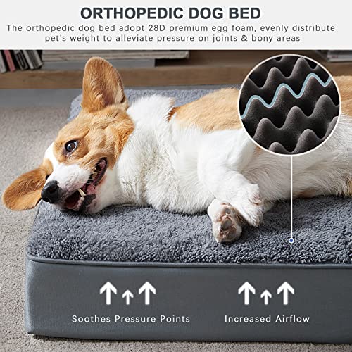 MIHIKK Orthopedic Dog Bed Waterproof Dog Beds with Removable Washable