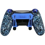 PS4 Elite Controller Soft Touch Blue Chrome Custom with Paddles, Trigger Stops. Professional level graded equipment. Tournament approved and legal! For FPS games, COD WW2, Fortnite, Destiny, Black Ops