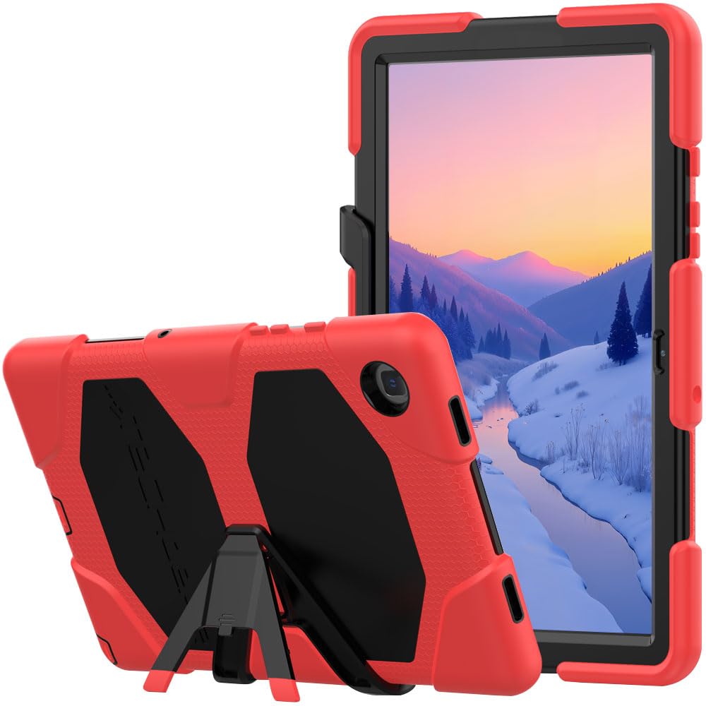 TECHGEAR G-SHOCK Case Fits Samsung Galaxy Tab A7 10.4" 2022/2020 (SM-T500, T503, T505, T509) Tough Rugged HEAVY DUTY Armour Shockproof Impact Survival Stand Case, Kids Schools Workman Case - RED