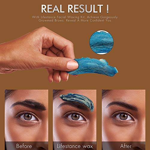 Waxing Kit, Lifestance Hair Removal Waxing Warmer Kit for Women Men At Home Wax Kit for Sensitive Skin Eyebrow Facial Waxing with 10.5oz Hard Wax Beans &20 Applicator Sticks