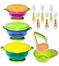 Baby Bowls Feeding Set with Baby Fork and Baby Spoons | Toddler Bowls with Baby Food Masher |Suction Baby Bowl for Toddlers with Toddler Utensils| BPA Free Baby Shower Registry Must Haves