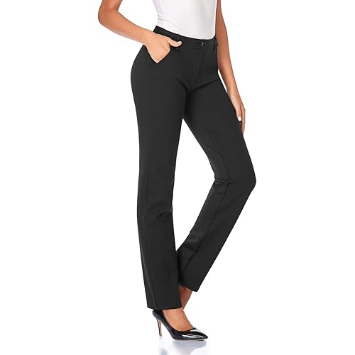 Tapata Women's 28''/30''/32''/34'' Stretchy Straight Dress Pants with Pockets Tall, Petite, Regular for Office Work Business