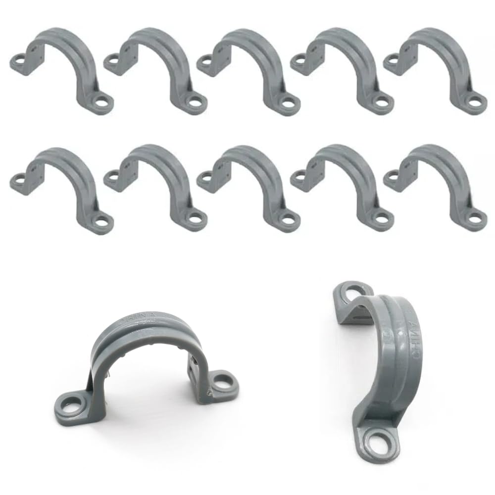 Photo 1 of 12-Pack 3/4" PVC Pipe Mounting Straps - Plastic Conduit Clamps for Electrical Cables & Plumbing Pipes (2-Hole Design)