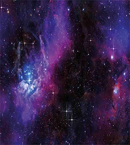51A 4iiiC%2BL Ambesonne Space Duvet Cover Set, Nebula Dark Galaxy with Luminous Stars and Cosmic Rays Astronomy Explore Theme, Decorative 3 Piece Bedding Set with 2 Pillow Shams, King Size, Purple Blue - Image 3