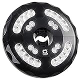 CREATIVE DESIGN Patio Umbrella Lights—28 LED Umbrella Pole Lights at 400 Lumens for Outdoor Use or Camping Tents, Wireless Rechargeable Outdoor Umbrella Lights with 2 Level Dimming Switch (Black)