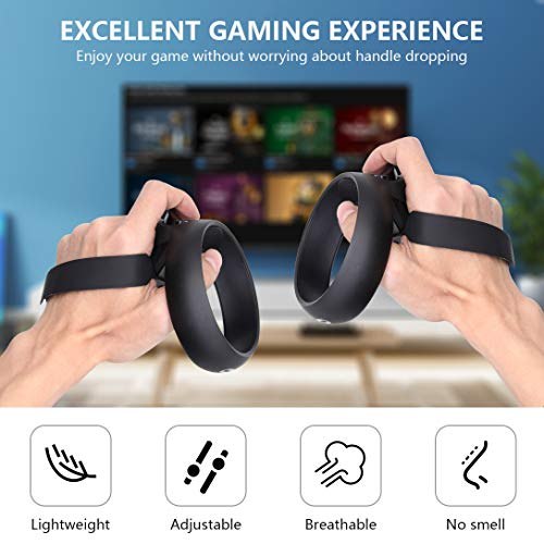 Accessories Bundle for Oculus Quest, Kit with Silicone Mask Pad Cover, Controller Knuckle Grip Strap, One-Side Headphones and Cable Clip Organizer for Oculus Quest - Thumbnail 3
