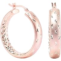 The Love Collection Sterling Silver Greek Print Hoop Earrings