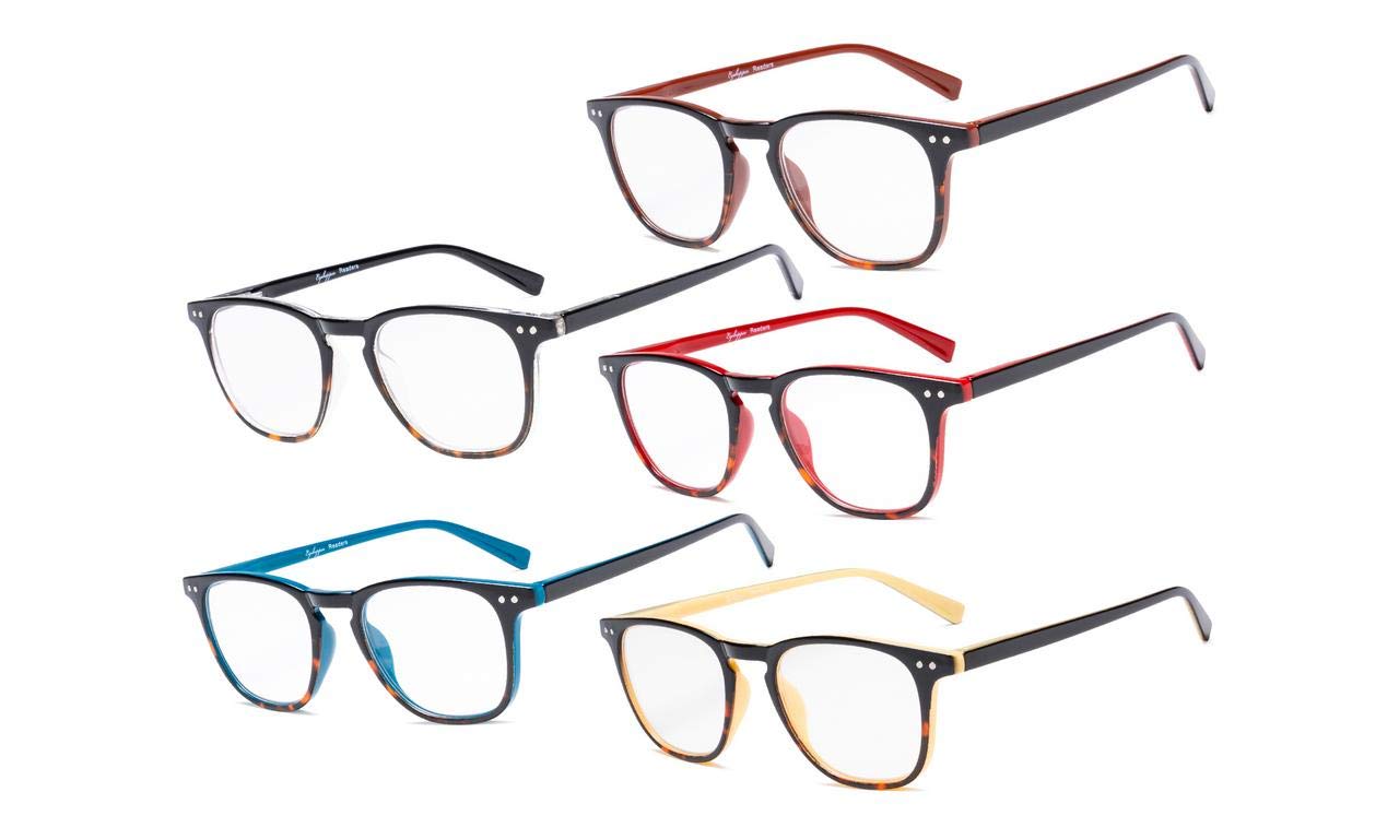 Eyekepper Reading Glasses 5 Pack Mixed Color Vintage Readers Men Women +4.00