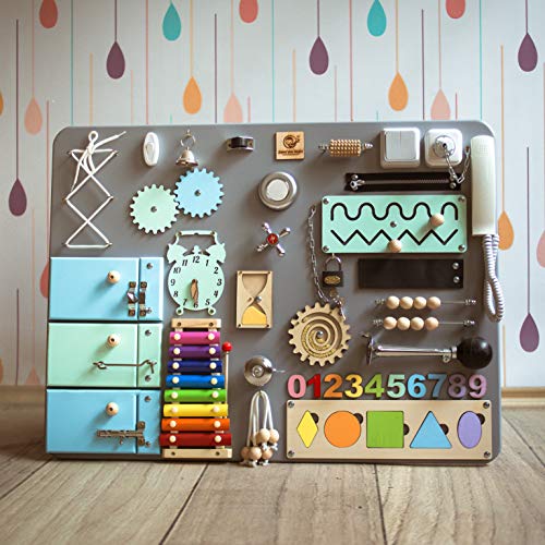 CleverWood Montessori Busy Board for Toddlers - Sensory Toy for Early Development - Educational Toys for Toddlers - Montessori and Waldorf Toys (#4)