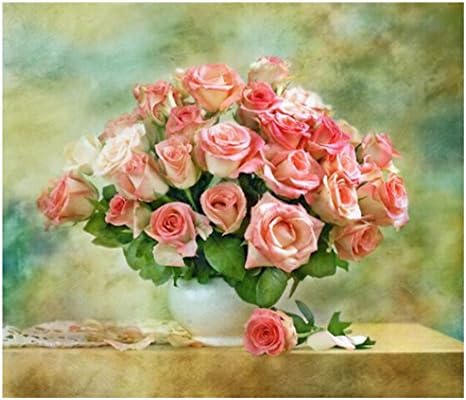 Szolno Diamond Painting, Full Drill Flower Crystals Embroidery DIY Resin Cross Stitch Kit Home Decor Craft