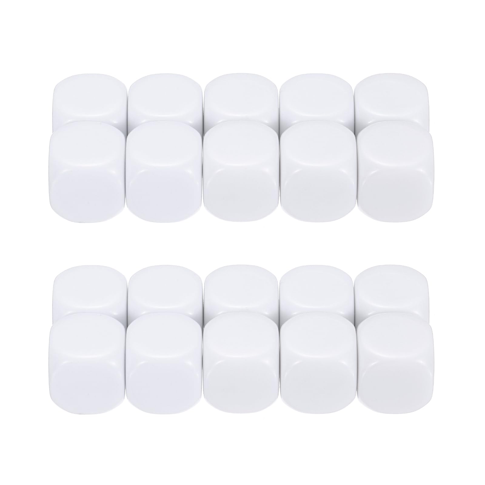 PATIKIL 18mm Acrylic Dice Blank, 20 Pcs Standard Game Dice Rounded Corner with Smoothed Surface Six Sided for Board Games Teaching, White