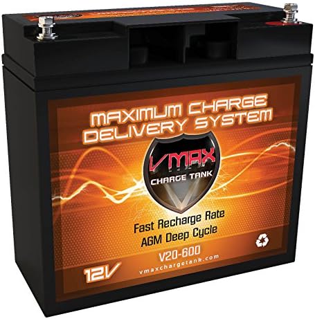 VMAX600 Group 1/2 U1 Deep Cycle Rechargeable AGM Battery Replacement for Rad2Go Q Electric Chariot 12V 20Ah Scooter Battery