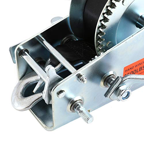 ALAVENTE Hand Winch Crank Cable 3500lbs, Heavy Duty Gear Winch for RV Trailer, Boat or ATV w/ 23ft Black Webbing (Steel) - Image 7