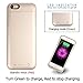 iPhone 6S Plus / 6 Plus (not for iPhone 6 / 6s) Battery Case Charger [Extra Bonus-Tempered Glass Screen Protector], 6800mAh External Battery Backup Protective Charger Case (Gold)