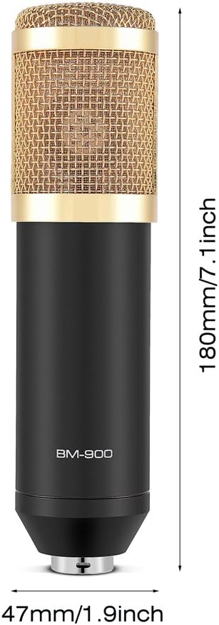 Zerone BM-900 Professional Studio Broadcasting Condenser Cardioid Microphone with Shock Mount Anti-Sale Foam Windshield Power Cable - Image 4