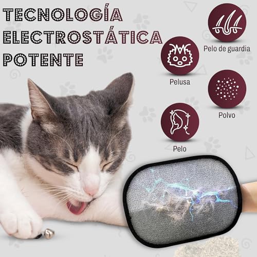 RUBALN® ️ Pet Hair Removal, Glove Hair Remover Glove + Hook Hanger Gift for Dog Cat Hairs, Pet Hair Remover, Reusable Glove, Daily Use (Red)
