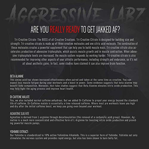Aggressive Labz Jakked Af Hyper Aggressive High Stimulant Pre Workout Powder Workout Harder And Longer With More Focus Formulated With Tri Creatine Citrate Beta Alanine And Agmatine Blue Lemonade Pricepulse