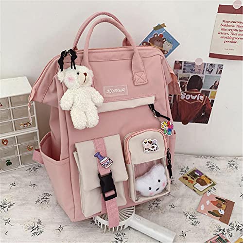 Kawaii Backpack Fashion Waterproof With Kawaii Pin and Accessories Nylon Women Backpack Travel Rucksack for School for Teenage Girl