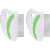 Brillirare 2 Pack Flea Lice Comb, Stainless Steel Dog Cat Grooming Combs with Rounded Teeth, Professional Pet Tear Stain Remover, Dematting Tool for Small, Medium &amp; Large Pets