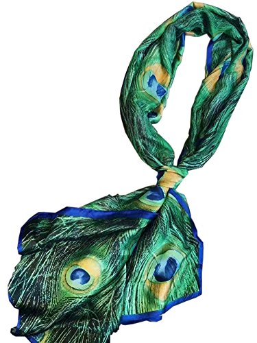 X&F Women's Fashion Peacock Feather Prints Long Scarf Summer Wrap Shawls