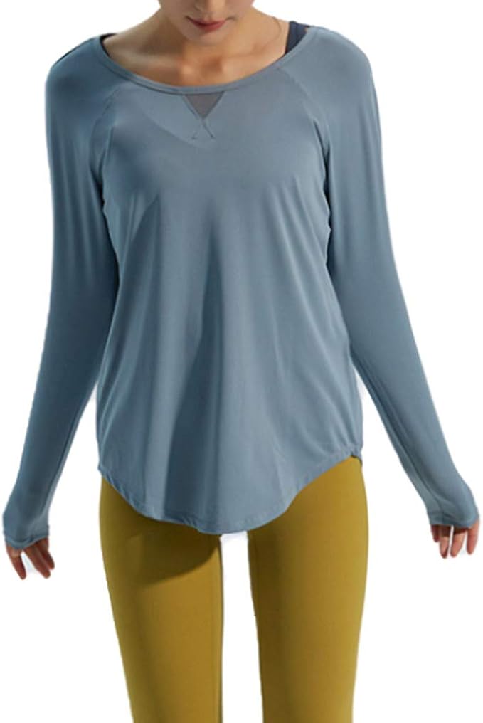 N\P Laufen Fitness Yoga Langarm Damen Patchwork Lose Yoga Top