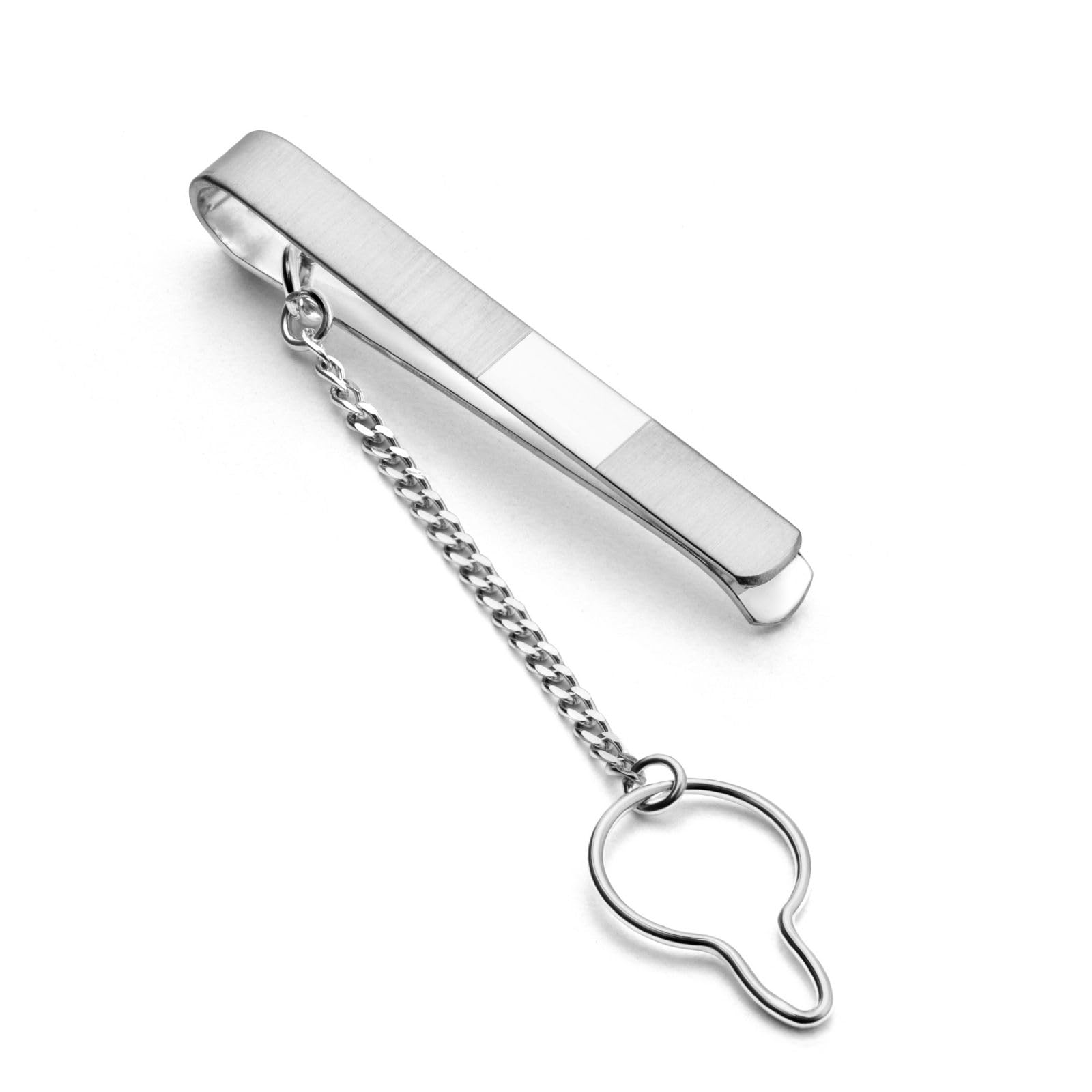 STERLL Mens Tie Clip Made From Solid 925 Silver With Shiny Stripe Feature