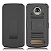 Motorola Moto Z2 Force Case, Zenic Full-Body Heavy Duty Shockproof Protective Hybrid Case Cover with Swivel Belt Clip and Kickstand for Moto Z2 Force (Black)