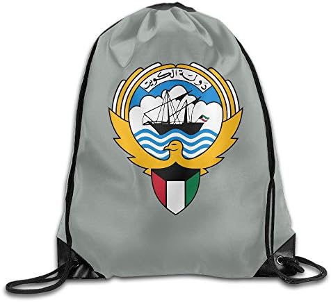 LoveoorheebeFB Unisex Coat Of Arms Of Kuwait Fashion Beam Mouth Backpack&drawstring Double Shoulder Bag Drawstring Travel Backpack For Men And Women