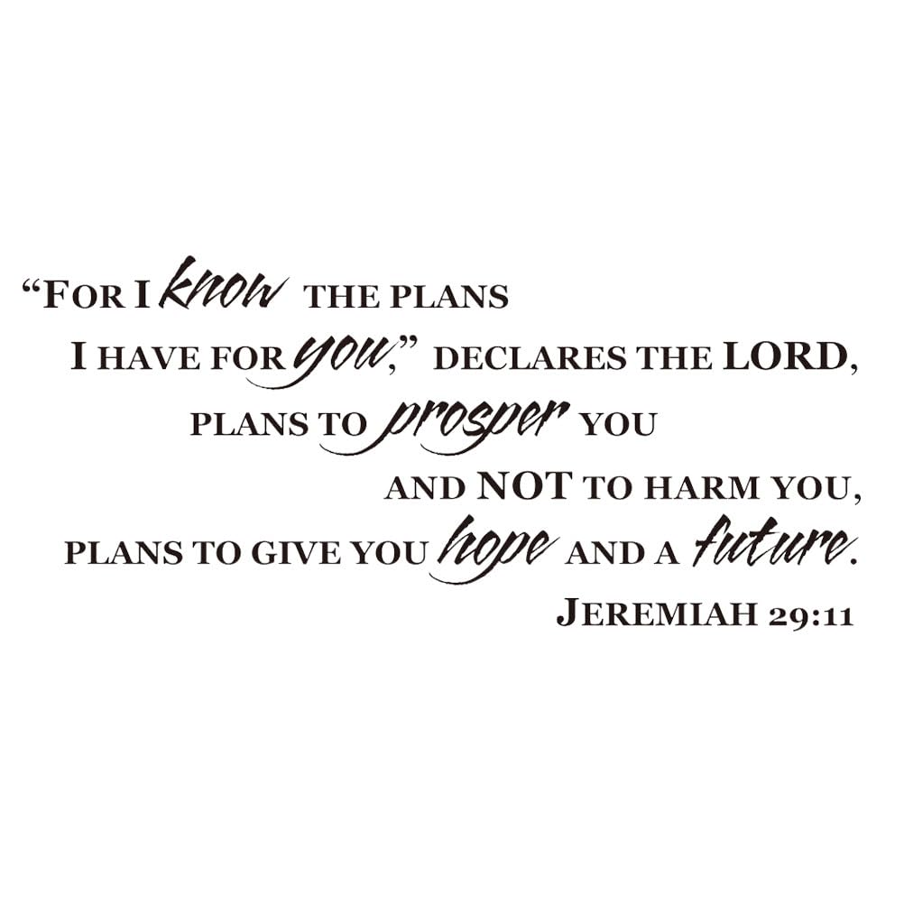 Artibetter Wall Stickers, Bible Verse Wall Decals, Inspirational Quotes Wall Decal, 29:11 for I Know The Plans for You Bible Verse Wall Decal Sticker for Living Room Church