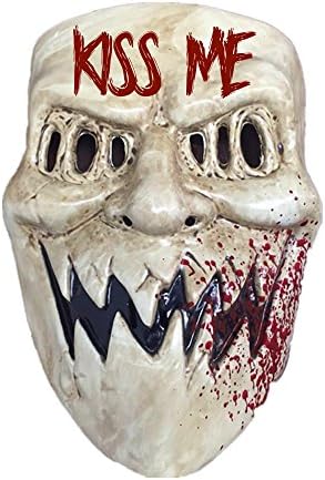 The Purge Kiss Me Mask Halloween Costume Accessory Election Year Sharp Teeth (Fits Men and Women)