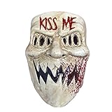 The Purge Kiss Me Mask Halloween Costume Accessory Election Year Sharp Teeth (Fits Men and Women)
