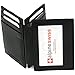 alpine swiss Men's Genuine Leather Magic Wallet 1 ID Window 9 Card Slots 2 Sided Billfold, Black, One Size