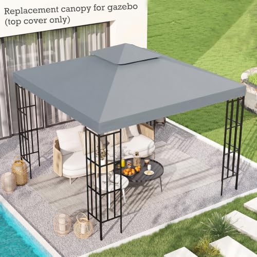 3x3 Gazebo Replacement Tarpaulin Waterproof 300D Polyester | 3 x 3 m Heavy Duty Replacement Tarpaulin for Garden Gazebo 300D Polyester UV Resistant Waterproof