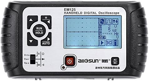 ALLOSUN Oscilloscope Handheld Scope Digital Storage Meter and Digital Multimeter DMM 25MHz Single Channel, Model:EM125