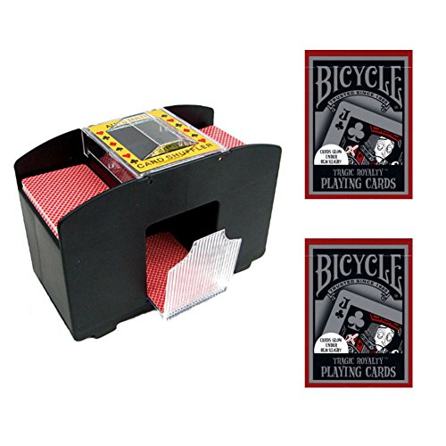 2-Deck Automatic Card Shuffler with (2) Decks of Bicycle Tragic Royalty Playing Cards