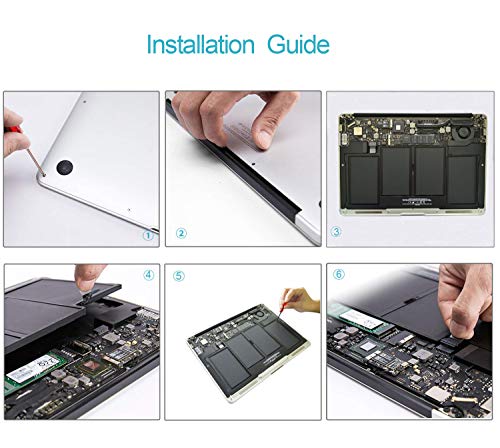 A1405 A1369 Laptop Battery for Apple MacBook Air 13 Inch A1466(Mid 2012 2013 Early 2014 Early 2015) A1369(Late 2010 Mid 2011),Fits A1377 A1405 A1496 661-5731 MC503 MC504 020-7379-A[Li-Polymer 55Wh] - Thumbnail 5