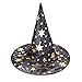 Colorful Witch Wizard Kids Cloak Cape Hat Sets Halloween party Customs(Black)