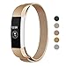 Keasy Replacement Metal Bands Compatible for Fitbit Alta and Fitbit Alta HR, Stainless Steel Replacement Bands for Women Men (Rose Gold, Small)