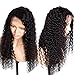 VRBest Hair Deep Wave Human Hair Lace Front Wigs Brazilian Virgin Human Hair Wigs Pre-Plucked 150% Density 100% Unprocessed Wig Natural Color for Black Women(18 Inch)
