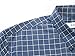 Emiqude Mens Casual Slim Fit Long Sleeve Pocket Inner Contrast Plaid Dress Shirt Large Navy