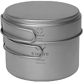 S'More Titanium Cooking Set, Pot and Pan 2 in 1 with Folding Handle, Ultralight Eco-Friendly Camping Cookware for Traveling, Picnic, and Hiking