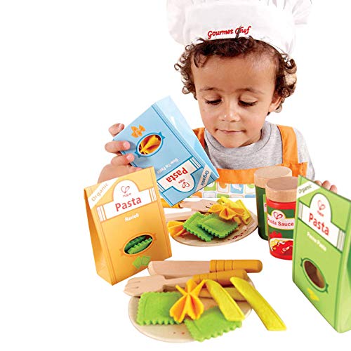 Pasta-Set von Hape | Pasta-Koch-Fantasiespiel-Set aus Holz, Papier und Filz – Bild 4