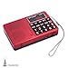 LCJ Portable FM AM Shortwave Multiband Radio Receiver with Micro TF Card and USB Driver MP3 Player USB Charging Cable 1000MAH Rechargeable Li-ion Battery (L-258-Red)