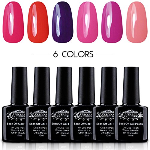 Perfect Summer Gel Nail Polish Kits - Nail Art Soak Off Nail Gel, French Manicure Salon, 10ml each #11