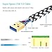 Besgoods USB to USB 3.0 Cable, 2-Pack 6ft Male to Male USB Cable Braided USB A to A Cord with Gold-Plated Connector Compatible for Hard Drive Enclosures, DVD Player, Laptop Cooler - White …