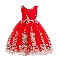 Cool-Eletina Toddler Flower Girl Dress Princess Embroidered Kids Pageant Party Wedding Dresses