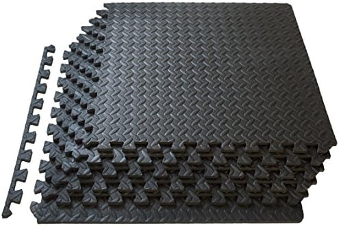 ProSource Puzzle Exercise Mat, EVA Foam Interlocking Tiles, Protective Flooring for Gym Equipment and Cushion for Workouts