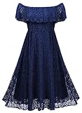 Arolina Womens 1950's Vintage Floral Lace Retro Party Cocktail Formal Off Shoulder Swing Dresses
