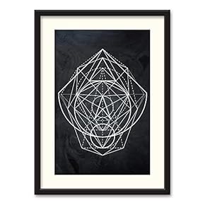 Black Paper Framed Canvas Wall Art for Living Room, Bedroom Abstract Geometric Canvas Prints for Home Decoration Ready to Hanging - 23x31 inches