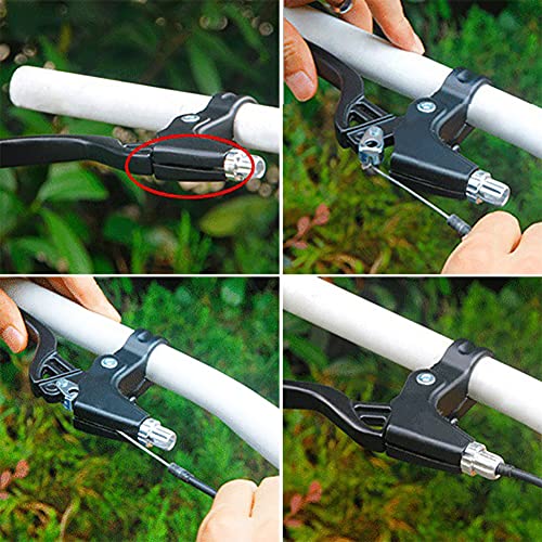 Lomodo 4 Pieces Bicycle Brake Accessories Including 2 Pack V-Brake Handlebar Aluminium Alloy Brake Levers (2.2 cm in Diameter) and 2 Pack Brake Wire for Mountain/ Road/ MTB Bike (Red)